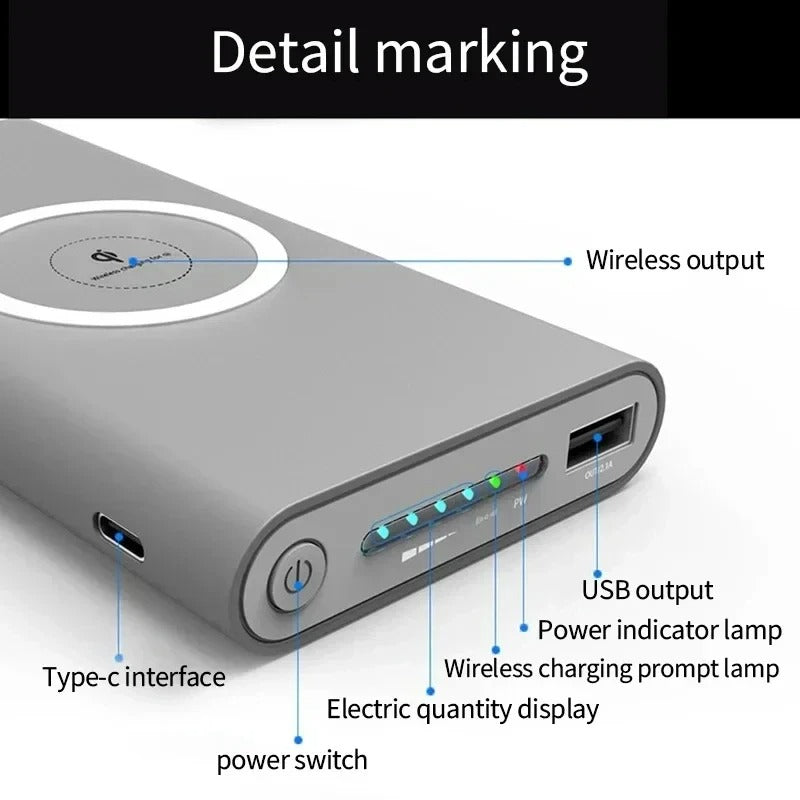 Lenovo 200000mah Power Bank Two-way Wireless Fast Charging Power bank Portable Charger Type-c External Battery For Iphone