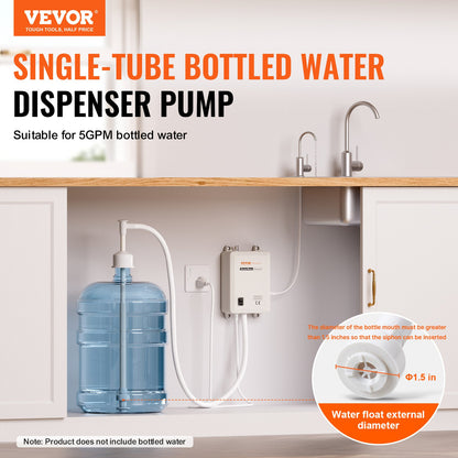 Bottled Water Dispenser Pump System, 5 Gallon Dispensing System, Automatic Electric Water Dispenser, Single Inlet Water Jug Pump, Compatible Use With Coffee/Tea Machine, Refrigerator, Ice Maker