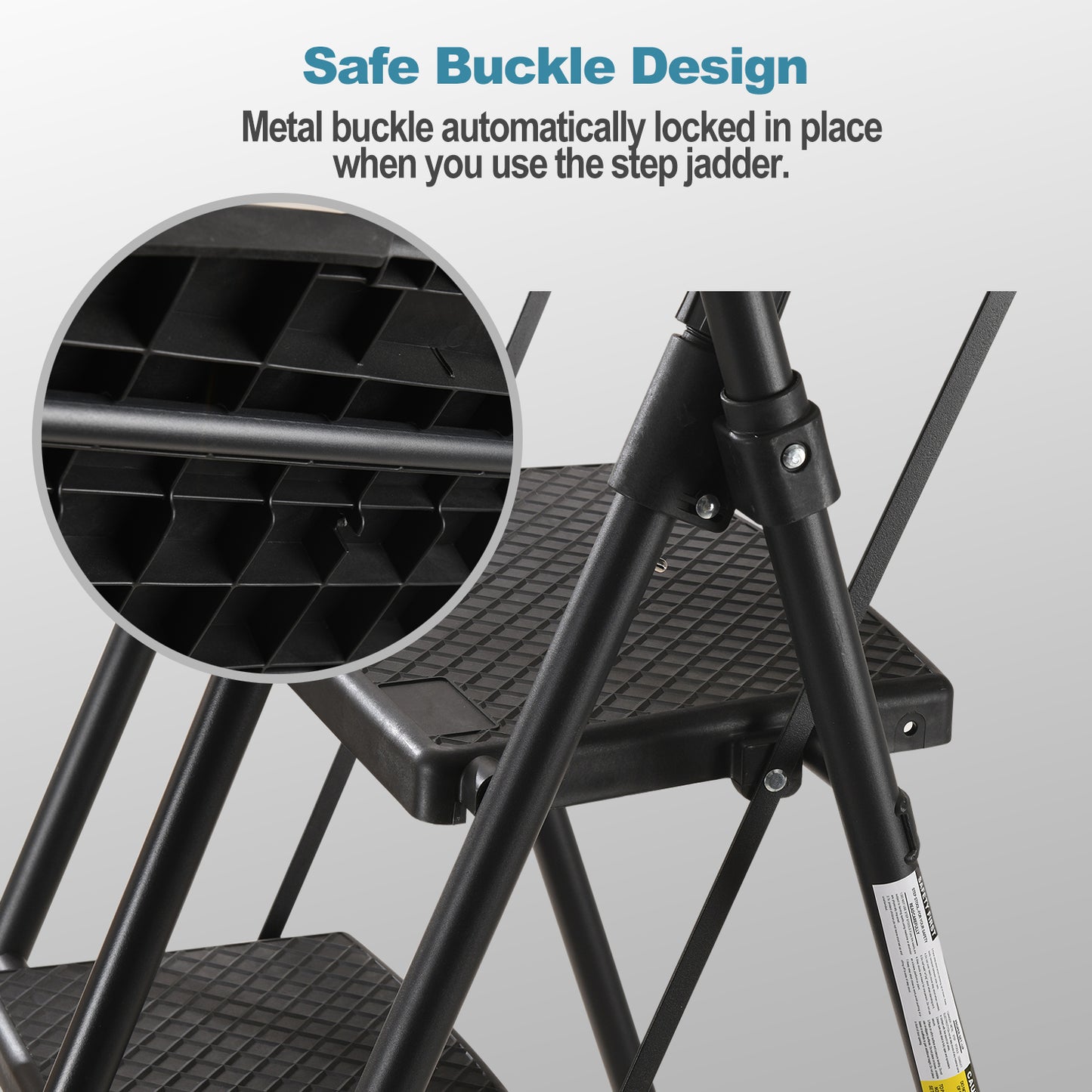 6-Step Folding Ladder, Portable Steel Stool For Home And Workshop