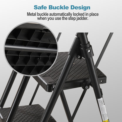 6-Step Folding Ladder, Portable Steel Stool For Home And Workshop