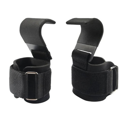2/1PC Weight Lifting Hook Grips with Wrist Wraps Gym Hand-Bar Wrist Strap Fitness Hook Weight Strap Pull-Ups Power Lift Gloves