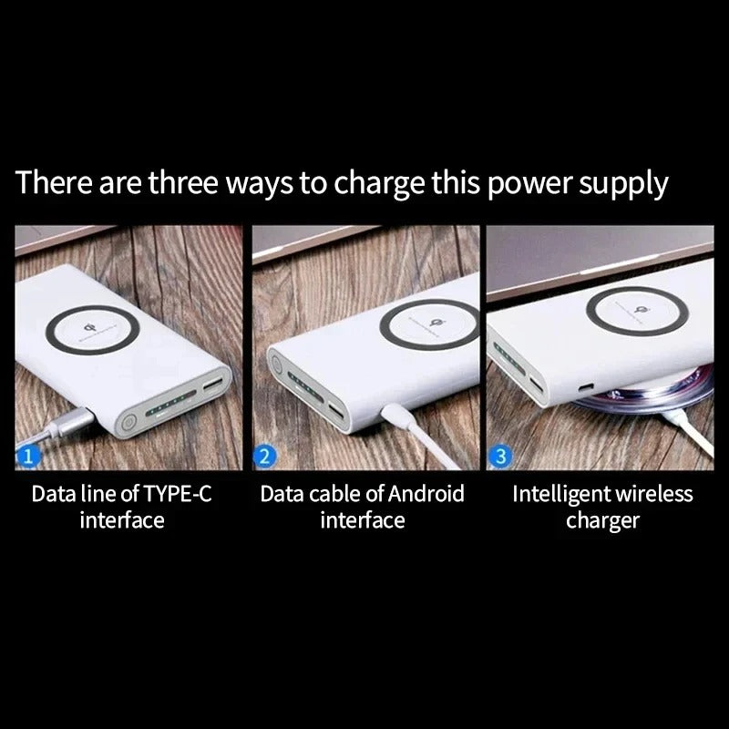Lenovo 200000mah Power Bank Two-way Wireless Fast Charging Power bank Portable Charger Type-c External Battery For Iphone
