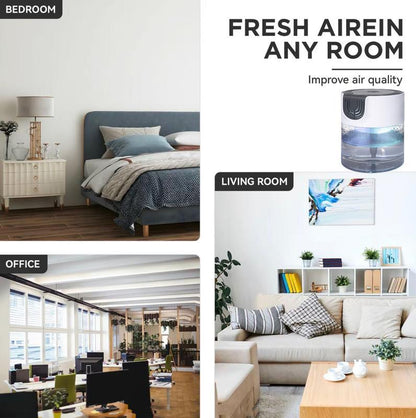 Air Purifier -Air Washer With LED Night ColorfulLight, For Home And Office., Small Essential Oil Aroma Diffuser For Smoke, Pets