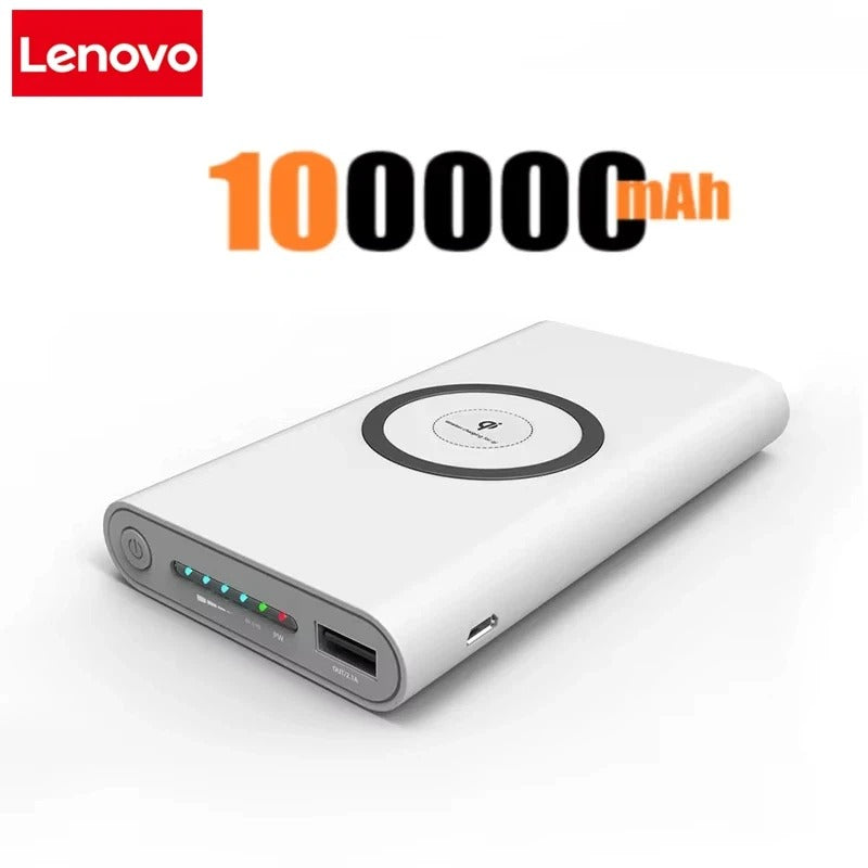 Lenovo 200000mah Power Bank Two-way Wireless Fast Charging Power bank Portable Charger Type-c External Battery For Iphone