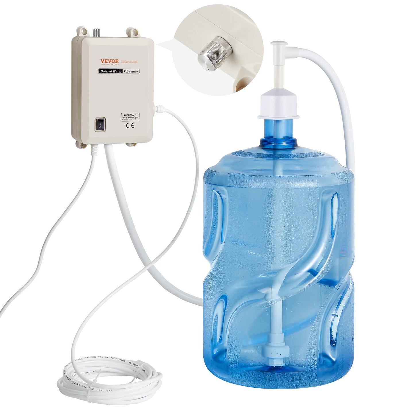 Bottled Water Dispenser Pump System, 5 Gallon Dispensing System, Automatic Electric Water Dispenser, Single Inlet Water Jug Pump, Compatible Use With Coffee/Tea Machine, Refrigerator, Ice Maker