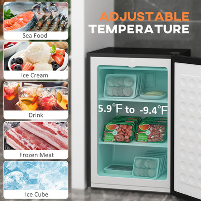 Upright Freezer, 3 Cu Ft Small Freezer with Reversible Single Door, Adjustable Thermostat for Home, Apartment, Silver