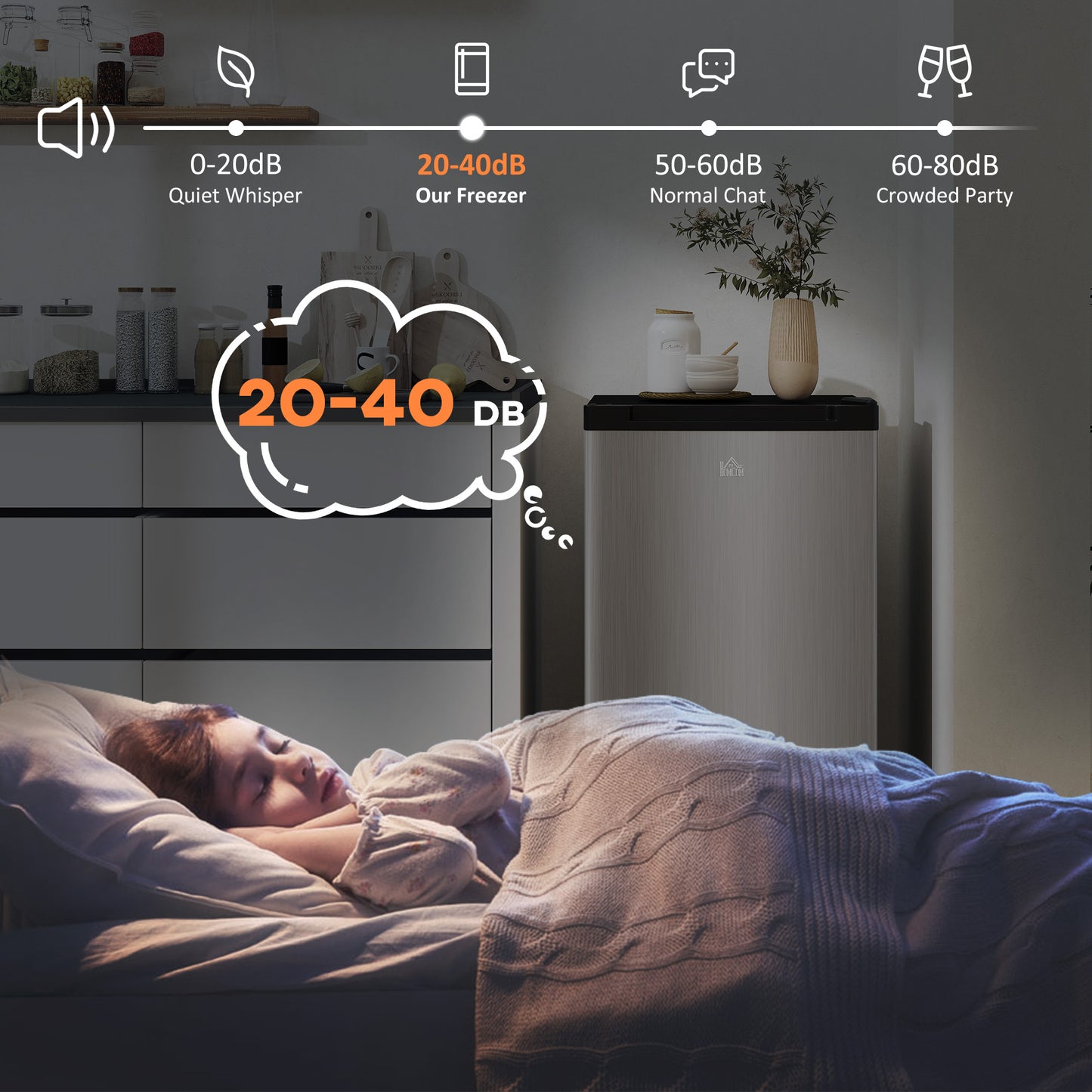 Upright Freezer, 3 Cu Ft Small Freezer with Reversible Single Door, Adjustable Thermostat for Home, Apartment, Silver