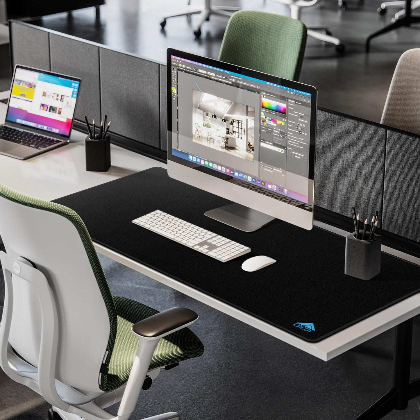 Cacoy 31.5 x 20 Inch RGB Gaming Mouse Pad, Large Mousepad with Led Light, RGB Keyboard Pad Gaming Accessories for Desk, Non-Slip Rubber Base Big Mouse Mat for Gamer, Extended Computer Desk Pad, Black