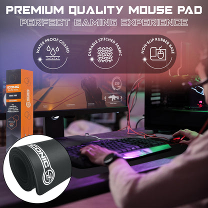 4XL Oversized & Ultimate Gaming Desk Mat 54"x23"(Black) - Giant & Thicker 4mm - Stitched/Water Proof/Non Slip Base