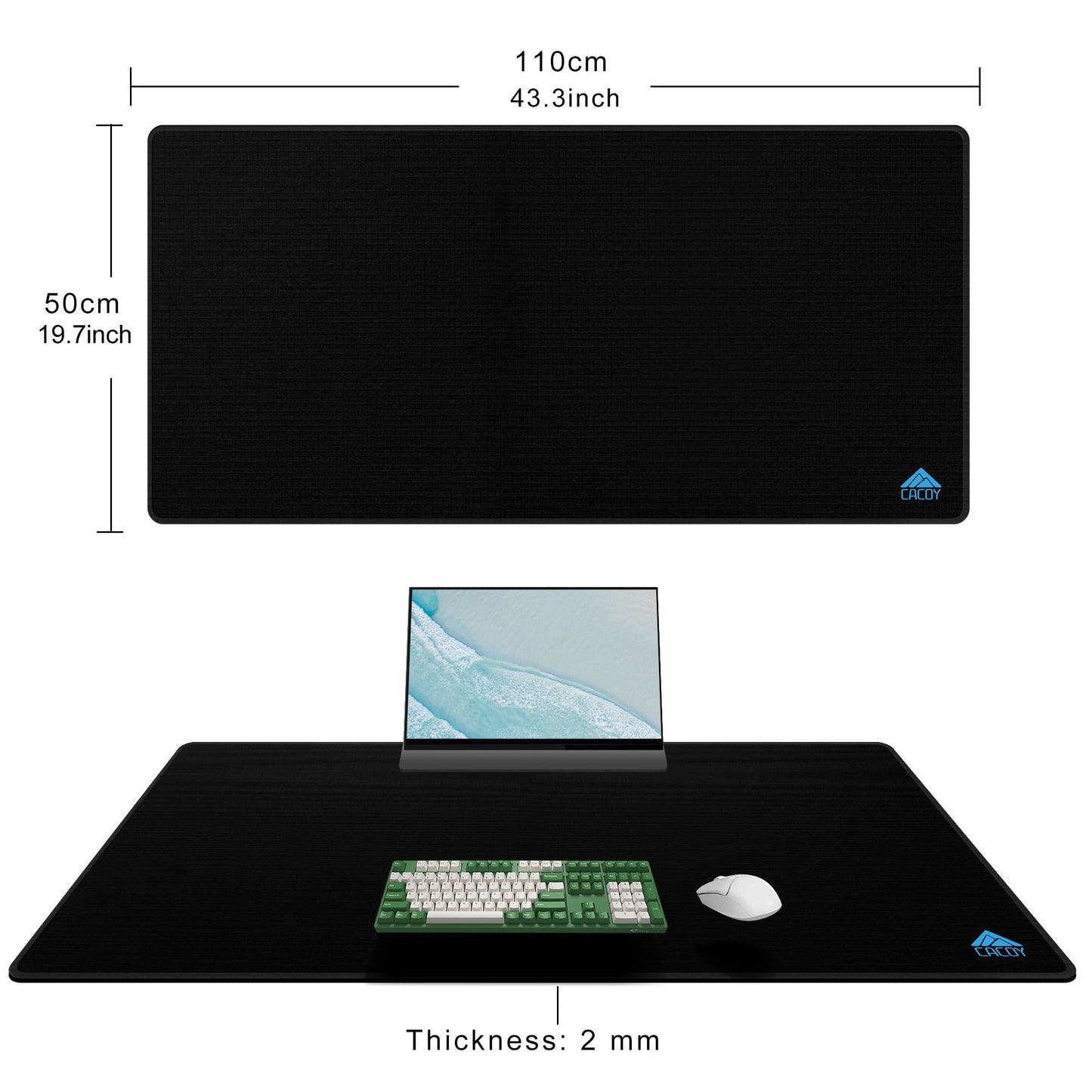 Cacoy 31.5 x 20 Inch RGB Gaming Mouse Pad, Large Mousepad with Led Light, RGB Keyboard Pad Gaming Accessories for Desk, Non-Slip Rubber Base Big Mouse Mat for Gamer, Extended Computer Desk Pad, Black