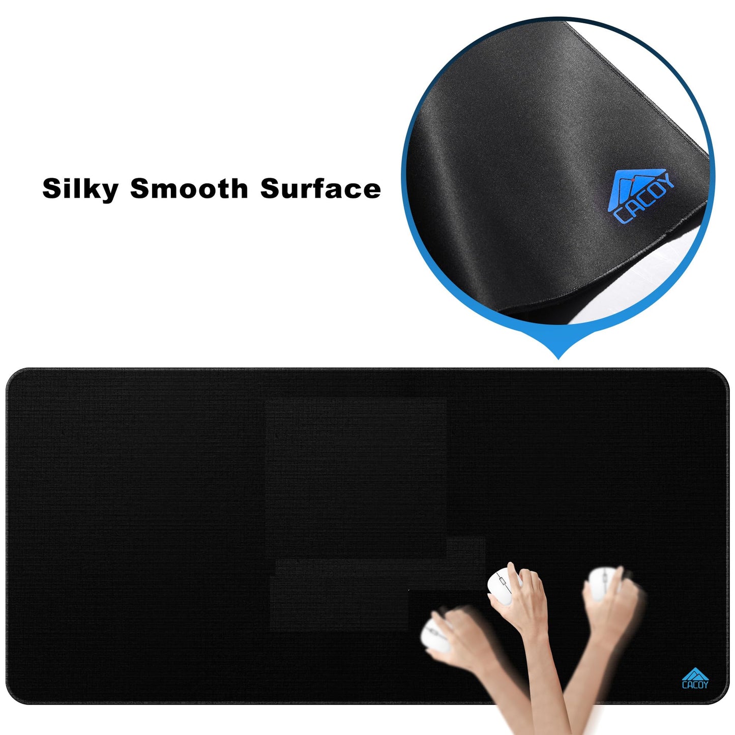 Cacoy 31.5 x 20 Inch RGB Gaming Mouse Pad, Large Mousepad with Led Light, RGB Keyboard Pad Gaming Accessories for Desk, Non-Slip Rubber Base Big Mouse Mat for Gamer, Extended Computer Desk Pad, Black