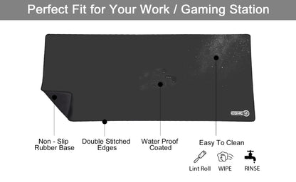 4XL Oversized & Ultimate Gaming Desk Mat 54"x23"(Black) - Giant & Thicker 4mm - Stitched/Water Proof/Non Slip Base