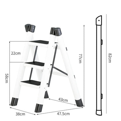 6-Step Folding Ladder, Portable Steel Stool For Home And Workshop