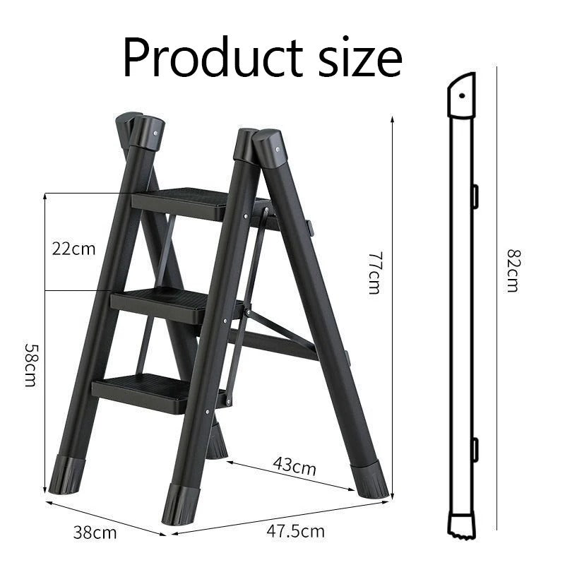 6-Step Folding Ladder, Portable Steel Stool For Home And Workshop
