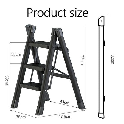 6-Step Folding Ladder, Portable Steel Stool For Home And Workshop