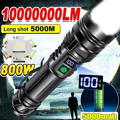Super Bright Led Torch Light Flashlight Outdoor 30W, USB Rechargeable 1500mAh Led Torch, Mini Flashlight Home Emergency Light