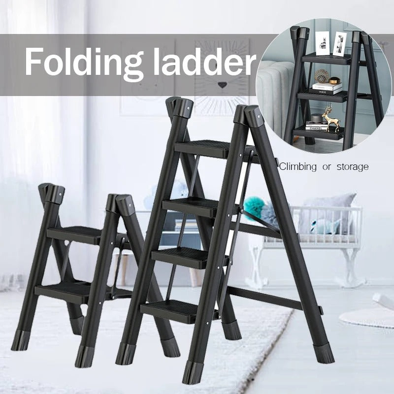 6-Step Folding Ladder, Portable Steel Stool For Home And Workshop