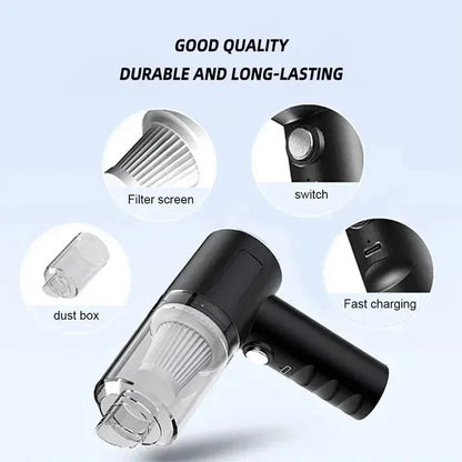 1Set Compressed Air Duster Brushless Motor 250000RPM Stepless Variable Speed 1WmAh Battery Cordless Dust Blower Vacuum Cleaner Portable Jet Dry Blower For PC Keyboard Car Home