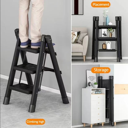 6-Step Folding Ladder, Portable Steel Stool For Home And Workshop