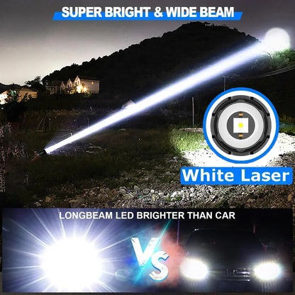 Super Bright Led Torch Light Flashlight Outdoor 30W, USB Rechargeable 1500mAh Led Torch, Mini Flashlight Home Emergency Light