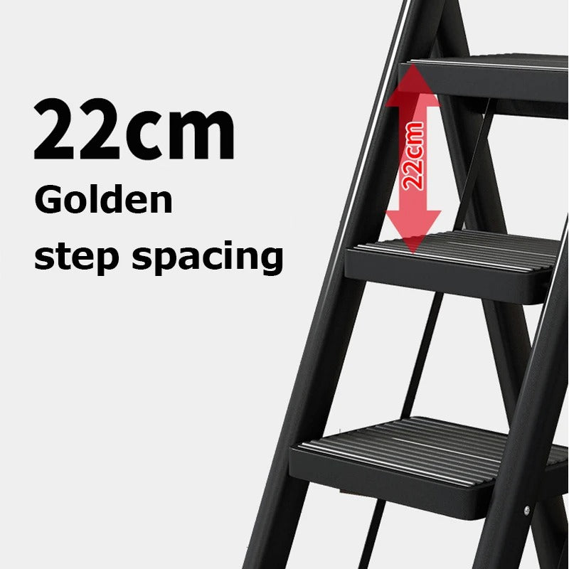 6-Step Folding Ladder, Portable Steel Stool For Home And Workshop