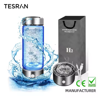 Suitable PEM 1600PPB USB Stainless Steel Glass Portable Economically Digital Hydrogen Rich Water Bottle
