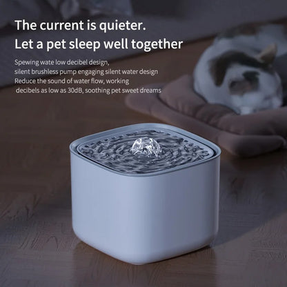 USB Powered 2.5L Automatic Circulating Pet Water Fountain 2500ML Healthy Running Water Drinking Bowl For Indoor Cats