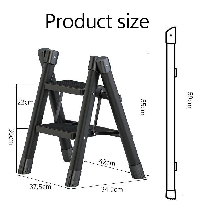 6-Step Folding Ladder, Portable Steel Stool For Home And Workshop
